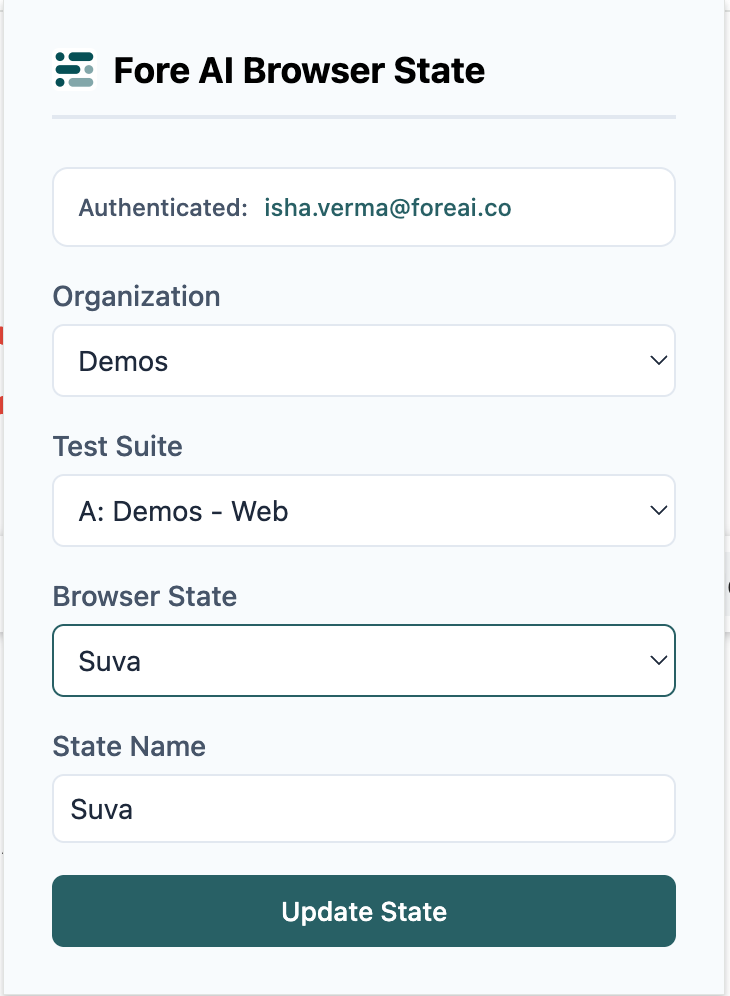 Update existing browser state