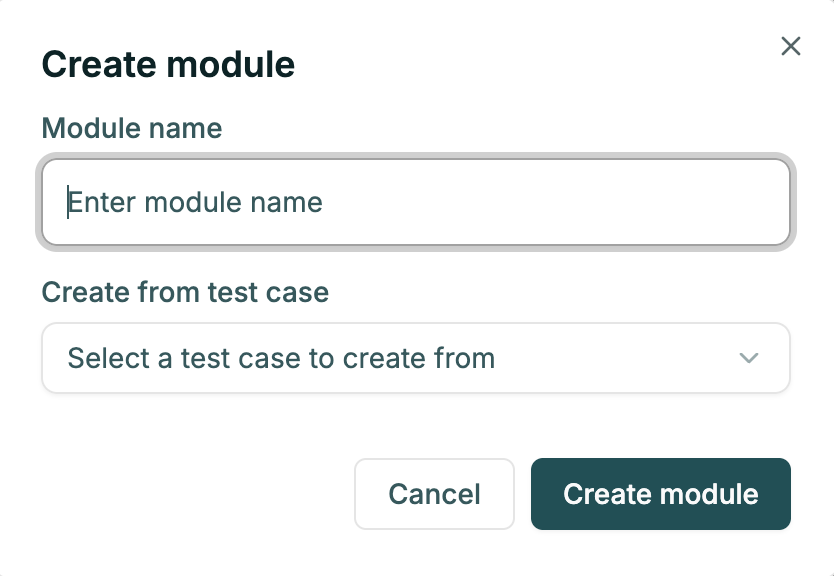 Create module dialog